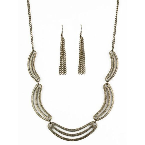 Vintage Style Silver Tone Statement Necklace & Dangle Earrings Set - Picture 2 of 9